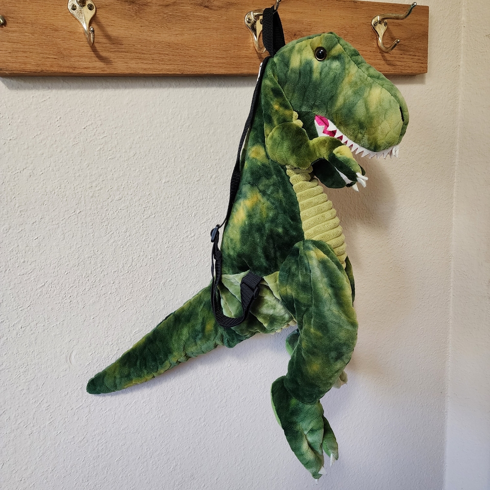 Green Dinosaur Plush Backpack